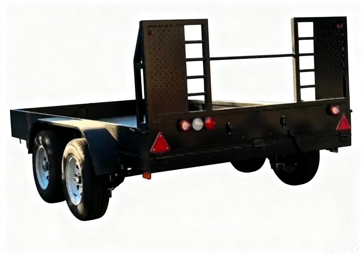 3 Ton Dual Axle Flatbed Trailer na may Ramp